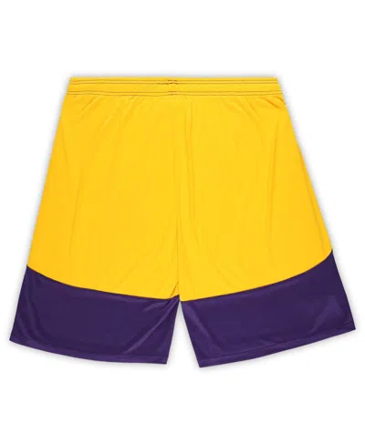 Fanatics Men's Purple/gold Minnesota Vikings Big Tall Launch Shorts In Yellow