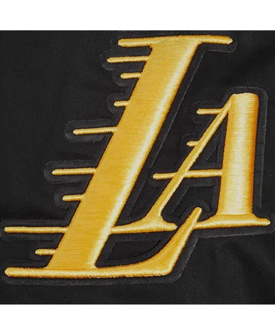 Pro Standard Men's Black Los Angeles Lakers Area Code Twill Full-zip Jacket In Black
