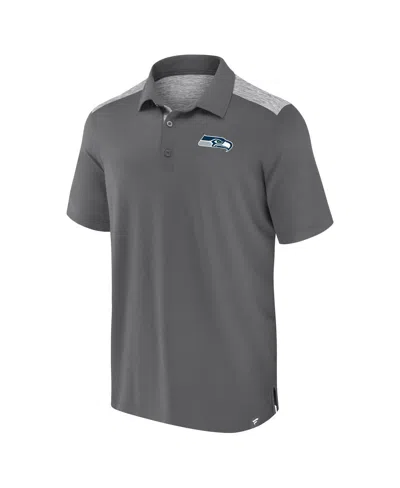 Fanatics Men's Heather Gray Seattle Seahawks Long Shot Polo Shirt In Gray