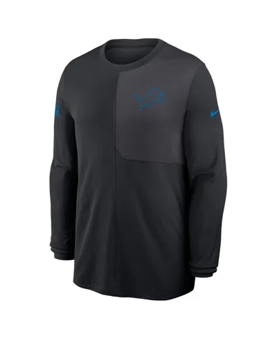 Nike Black Carolina Panthers Sideline Coach Uv Performance Long Sleeve T-shirt In Black