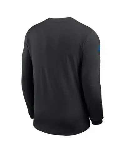 Nike Black Carolina Panthers Sideline Coach Uv Performance Long Sleeve T-shirt In Black