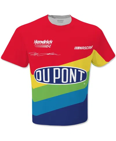 Hendrick Motorsports Team Collection Men's Red/yellow Jeff Gordon Pit Crew T-shirt In Multi