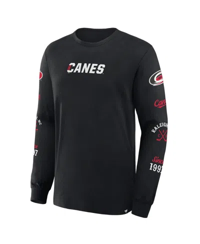 Fanatics Men's Black Carolina Hurricanes Boxed In Legacy Long Sleeve T-shirt In Black