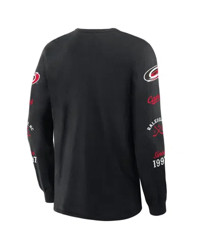 Fanatics Men's Black Carolina Hurricanes Boxed In Legacy Long Sleeve T-shirt In Black