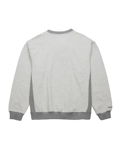 Mitchell & Ness Heather Gray Los Angeles Lakers  Vintage Logo Pullover Sweatshirt In Neutral