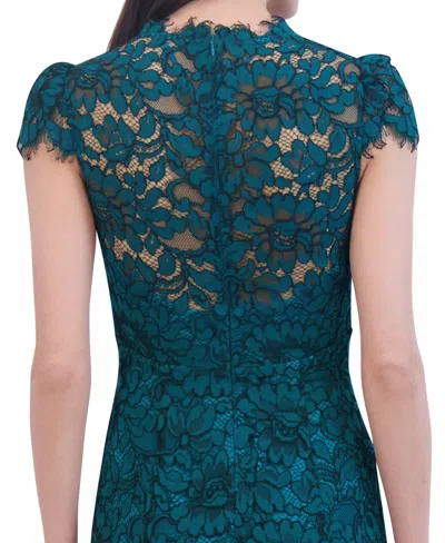 Eliza J Scalloped-edge Lace Gown In Blue