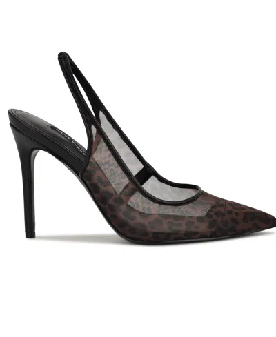Nine West Women's Feather Slingback Stiletto Pumps In Black