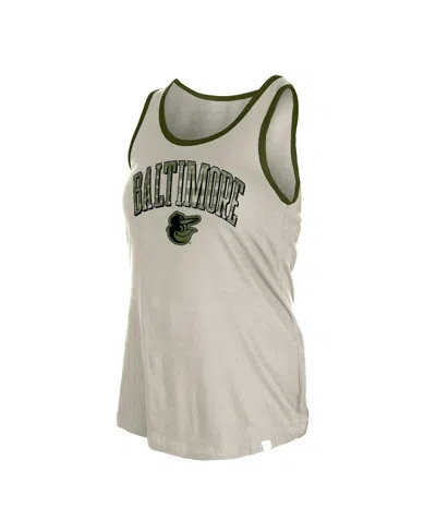 New Era Women's Cream Baltimore Orioles Armed Forces Tank Top In Gray