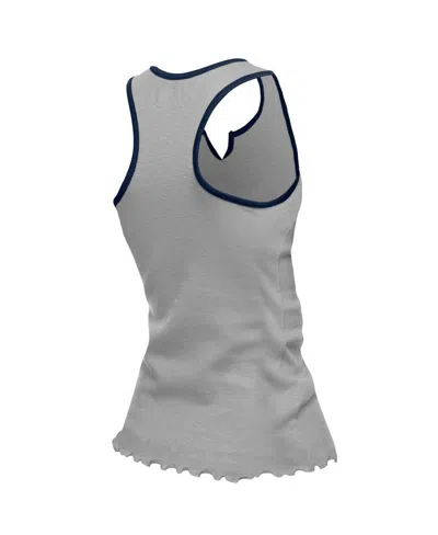 New Era Women's Silver Dallas Cowboys Lettuce Hem Notch Neck Tri-blend Tank Top In Gray