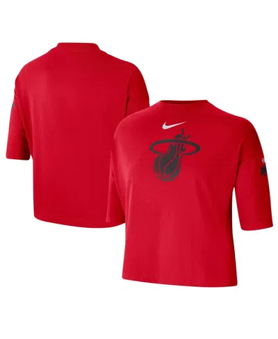 Nike Women's Red Miami Heat 2024/25 City Edition Courtside Boxy T-shirt In Red