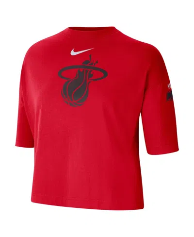 Nike Women's Red Miami Heat 2024/25 City Edition Courtside Boxy T-shirt In Red