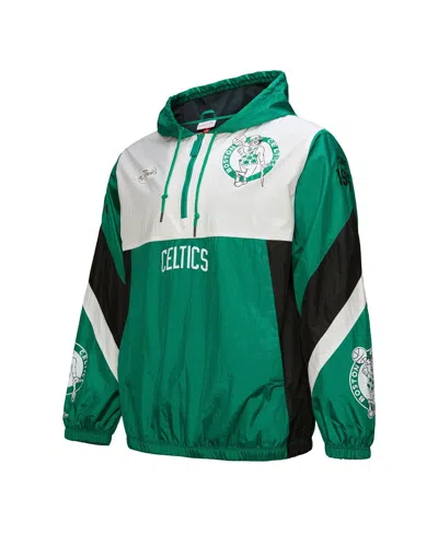 Mitchell & Ness Men's Kelly Green Boston Celtics Hardwood Classics Team Origins Anorak Quarter-zip Windbreaker Jacke