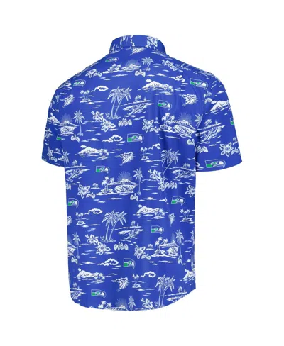 Reyn Spooner Men's Royal Seattle Seahawks Throwback Kekaiâ Print Button-up Shirt In Blue