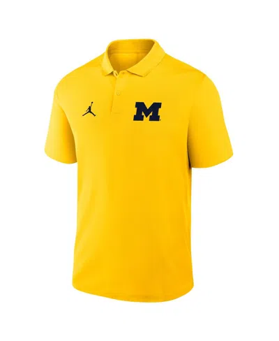 Jordan Men's Maize Michigan Wolverines Primetime Victory Primary Logo Performance Polo Shirt In Yellow