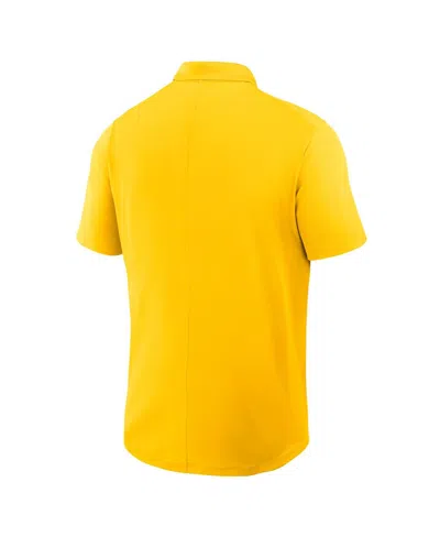 Jordan Men's Maize Michigan Wolverines Primetime Victory Primary Logo Performance Polo Shirt In Yellow