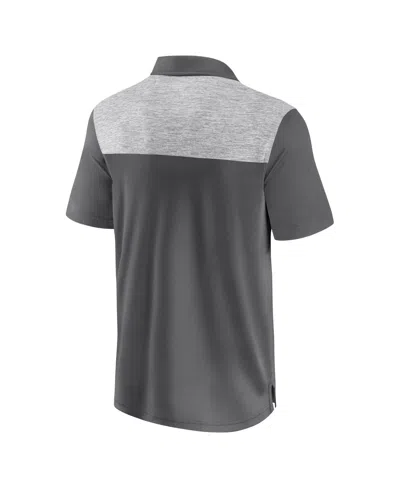 Fanatics Men's Gray Notre Dame Fighting Irish Iconic Brushed Blocked Polo Shirt In Gray