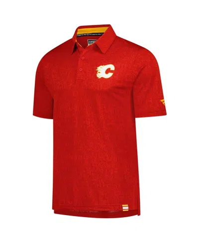 Fanatics Men's Red Calgary Flames Authentic Pro Jacquard Polo Shirt In Red