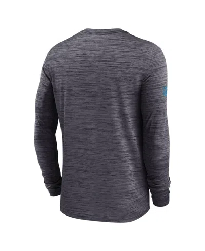 Nike Men's Black Carolina Panthers Sideline Velocity Performance Long Sleeve T-shirt In Gray