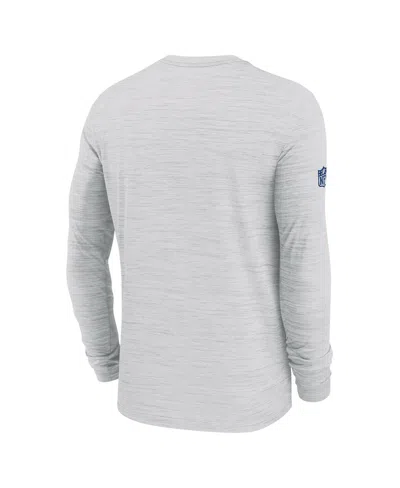 Nike Men's Ash New York Giants Sideline Velocity Performance Long Sleeve T-shirt In Gray