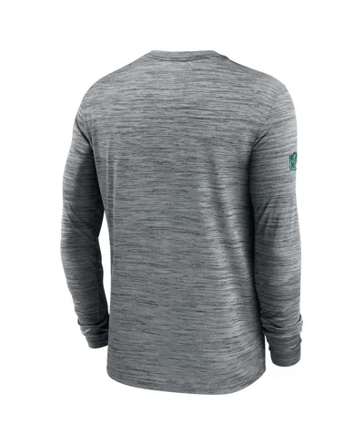 Nike Gray Philadelphia Eagles Sideline Velocity Performance Long Sleeve T-shirt In Gray