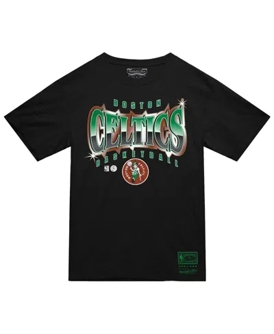 Mitchell & Ness Black Boston Celtics Worldwide Collection Glow Up T-shirt In Black