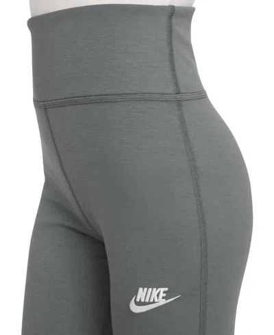 Nike Big Girls Sportswear Classic High-waisted Flared Leggings In Gray