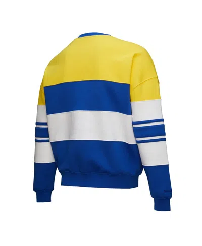 Mitchell & Ness X Dannijo Women's Gold/royal Golden State Warriors Blocked Pullover Sweatshirt In Yellow