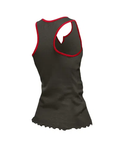New Era Women's Pewter Tampa Bay Buccaneers Lettuce Hem Notch Neck Tri-blend Tank Top In Green
