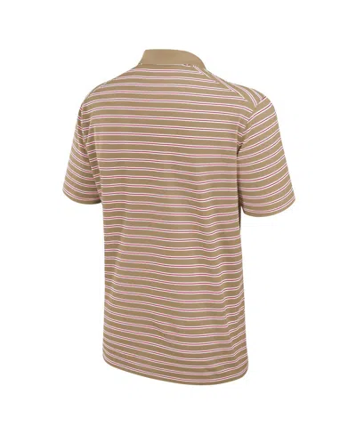 Nike Men's Tan Ohio State Buckeyes Athletic Prep Striped Performance Polo Shirt In Red
