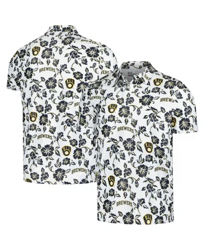Reyn Spooner Men's White Milwaukee Brewers Pua Performance Polo Shirt In Multi