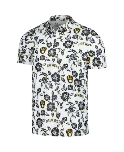 Reyn Spooner Men's White Milwaukee Brewers Pua Performance Polo Shirt In Multi