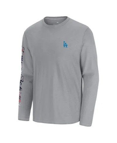 Tommy Bahama Men's Gray Los Angeles Dodgers Tropic Curveball Lux Long Sleeve T-shirt In Gray