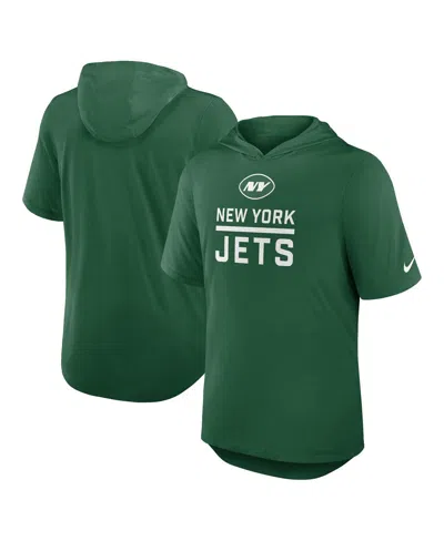Nike Men's Green New York Jets Lockup Tri-blend Hoodie T-shirt In Green