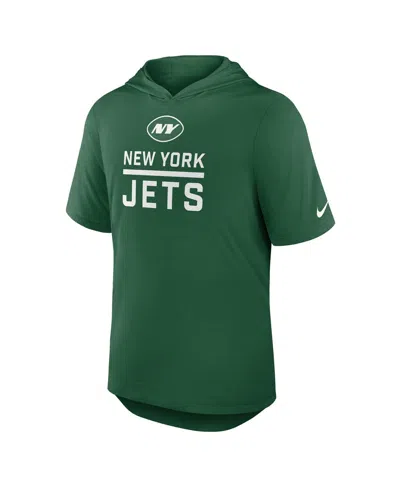 Nike Men's Green New York Jets Lockup Tri-blend Hoodie T-shirt In Green