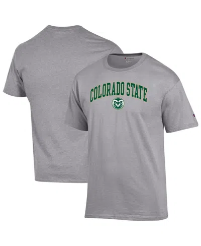 Champion Men's Heather Gray Colorado State Rams Arch Over Logo T-shirt In Gray