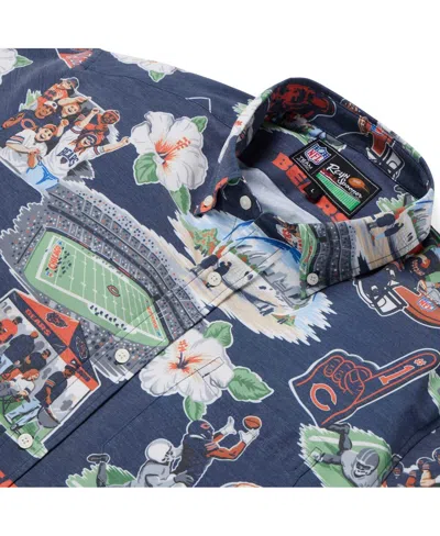 Reyn Spooner Men's Navy Chicago Bears Scenic Button-down Shirt In Blue