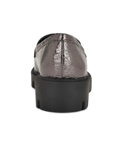 Nine West Women's Maibel Lug Sole Penny Loafers In Silver