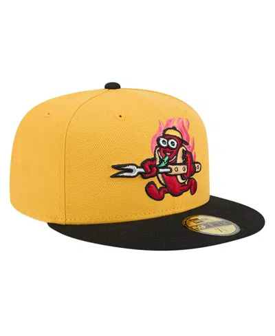 New Era Men's Yellow Akron Rubberducks Copa De La Diversion 59fifty Fitted Hat