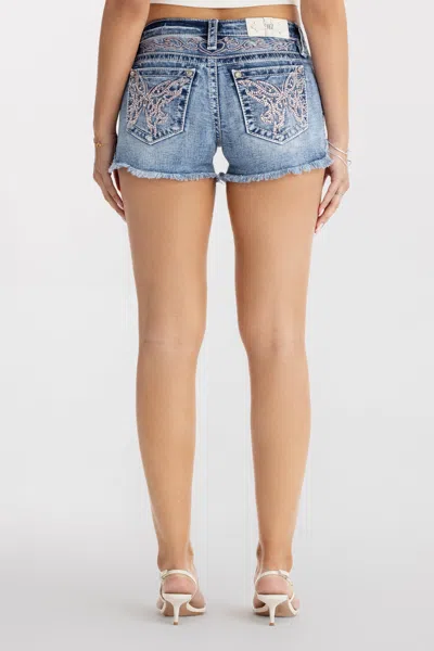 Miss Me Euphoric Butterfly Shorts - 33 / 3.5" / Med/dark Wash