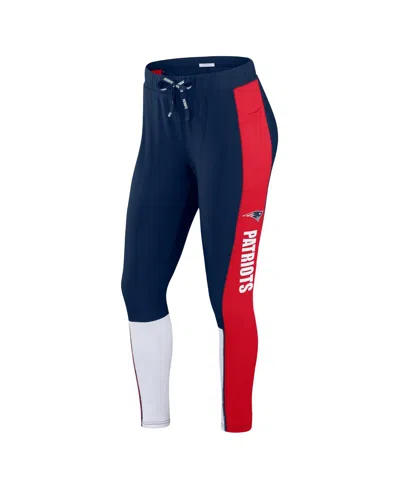 Wear By Erin Andrews Navy/red New England Patriots Color-block Leggings In Blue