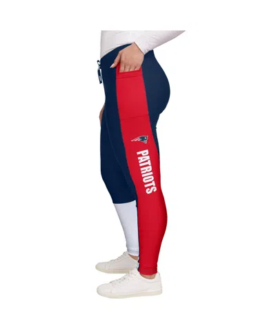 Wear By Erin Andrews Navy/red New England Patriots Color-block Leggings In Blue