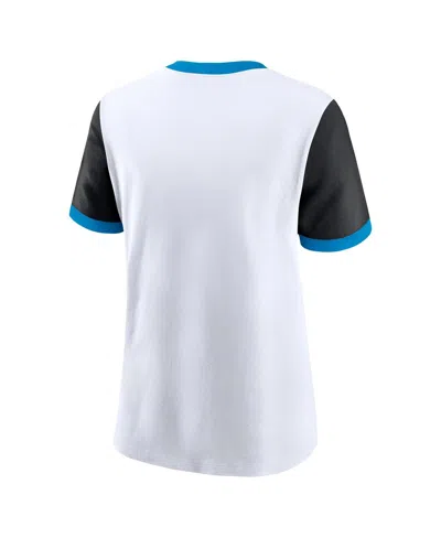 Nike White Carolina Panthers Rewind Ringer Tri-blend T-shirt In White