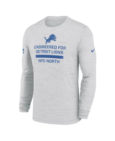 Nike Men's Ash Detroit Lions Sideline Velocity Performance Long Sleeve T-shirt In Gray