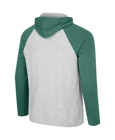 Colosseum Men's Heather Gray Michigan State Spartans Hasta La Vista Raglan Hoodie Long Sleeve T-shirt
