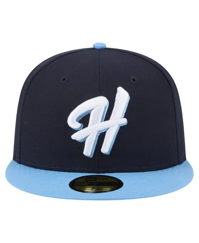 New Era Men's Navy/light Blue Hillsboro Hops Authentic Collection 59fifty Fitted Hat