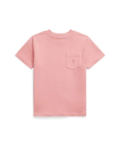 Polo Ralph Lauren Faded Peony/c3357 Brand-embroidery Crewneck Cotton-jersey T-shirt 6-12 Years In Pink