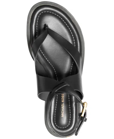 Michael Kors Irene Leather Wrap Sandal In Black