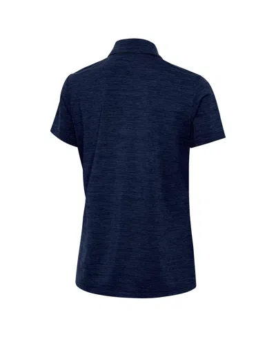 Antigua Women's Heather Navy Michigan Wolverines Layout V-neck Polo Shirt In Blue