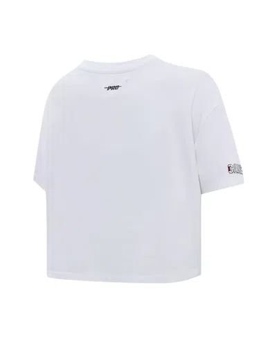 Pro Standard Women's White Carolina Hurricanes Boxy Script Tail Cropped T-shirt In White