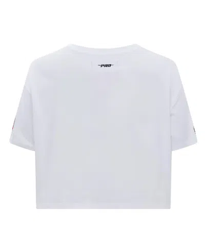 Pro Standard Women's White Carolina Hurricanes Boxy Script Tail Cropped T-shirt In White